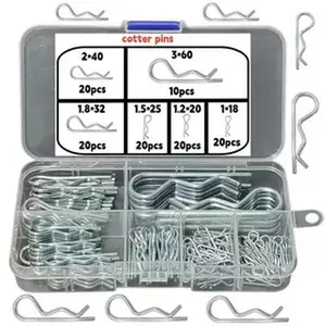 110pcs Heavy Duty Cotter Pin Assortment Kit - 5 Sizes Spring Fasteners for Trailer Locking, Lawn Mowers, Trucks & Mechanic'S Choice, Durable Metal Clips with Secure Grip, Lawn Mower Accessories, Car Wheel Nut, Bolt And Nut, Split Pin, Locking Pin