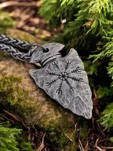 Vintage Viking Pirate Spear Pendant Necklace, Trendy Charm Necklaces, Trendy Punk Hip Hop Jewelry Accessory, Party Gift for Valentine's Day, Birthday, Charms Necklace