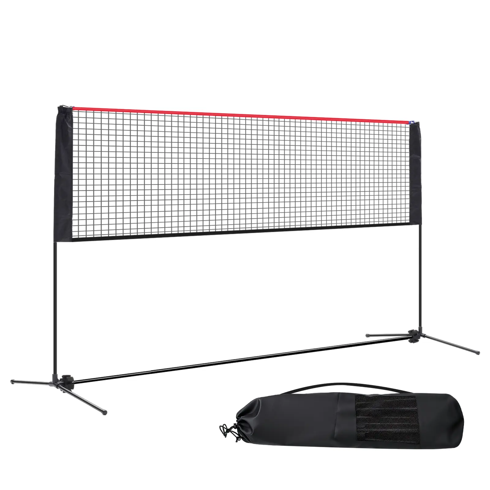 Volleyball & Badminton Net Set, Portable Height-Adjustable Steel Frame, Long-Lasting for Adults, Beach, Driveway & Flat Surface Use, Backyard, Outdoor, Recreational, Nets, Multi-Size, Secure Setup, Includes Stakes, Height Adjust, Squash