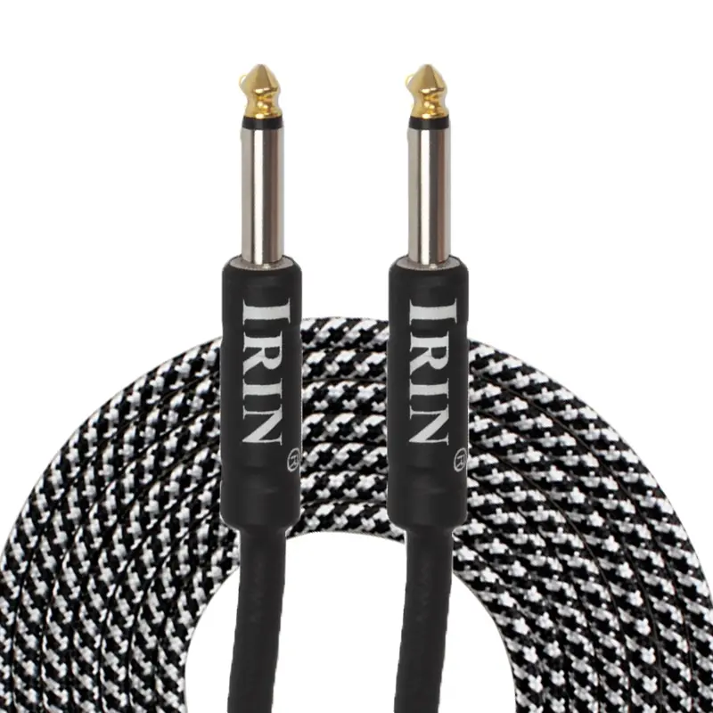 IRIN electric guitar 3m cable Guitar cable electric instrument cables bass amp cord for electric mandolin (black), Pro Audio (right angle to straight) Instrument Accessories