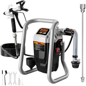 Airless Paint Sprayer - High Efficiency Thinning-Free Electric Spray Gun with Brass Nozzles & Extension Rod, Minimal Overspray for Home Interior/Exterior (Mech Head airless Paint Sprayer)
