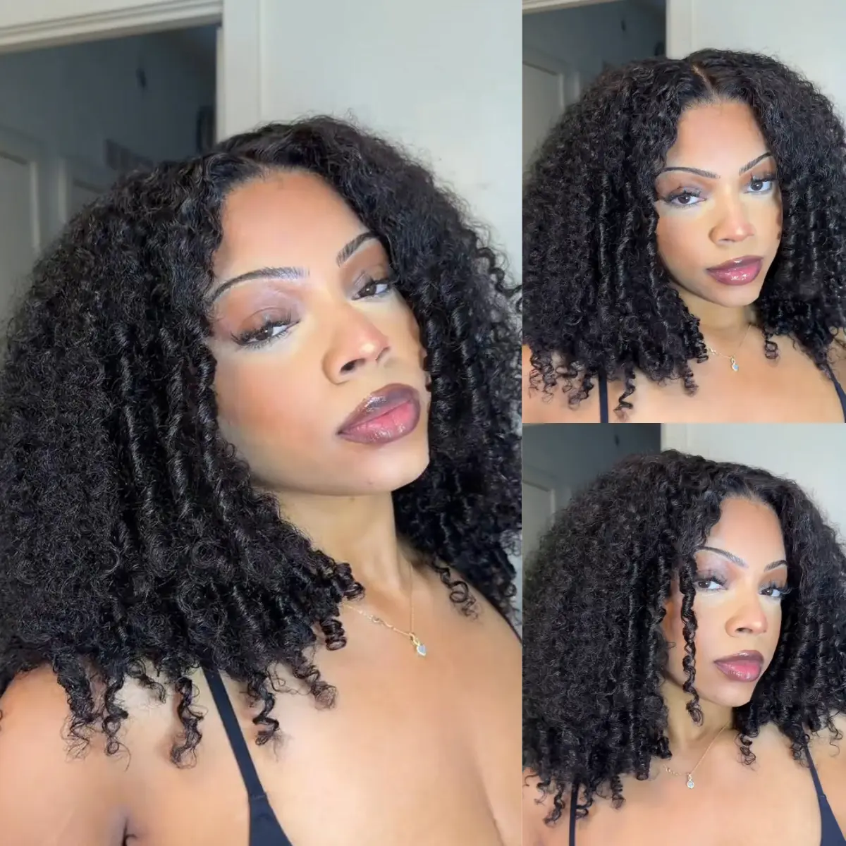 UNice 250% Density Afro Kinky Curly Wig with Layer Coil Ends Pre Bleached Glueless 7x5 HD Lace Closure Human Hair Wigs with Drawstring Pre Plucked Natural Hairline Beginners Friendly summer wig Tiktokshopsummersale