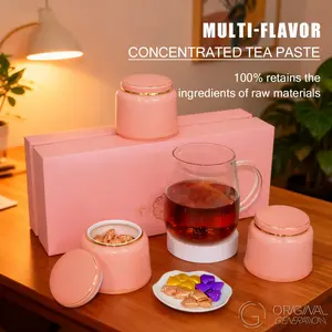 Royal Tea Resin 1 Carton 3 Tins (1 tin 100g)x3 High Quality Pu'er With Jasmine, Rose, Lychee