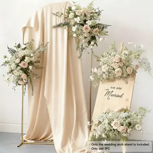 Large Gold Metal Arch Stand Heavy Duty Reinforced Structure Multifunctional Photo Background Rack For Wedding Ceremony Festival Decoration