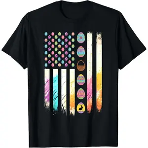 Men Women Easter Patriotic American Flag Easter Men Women T-Shirt