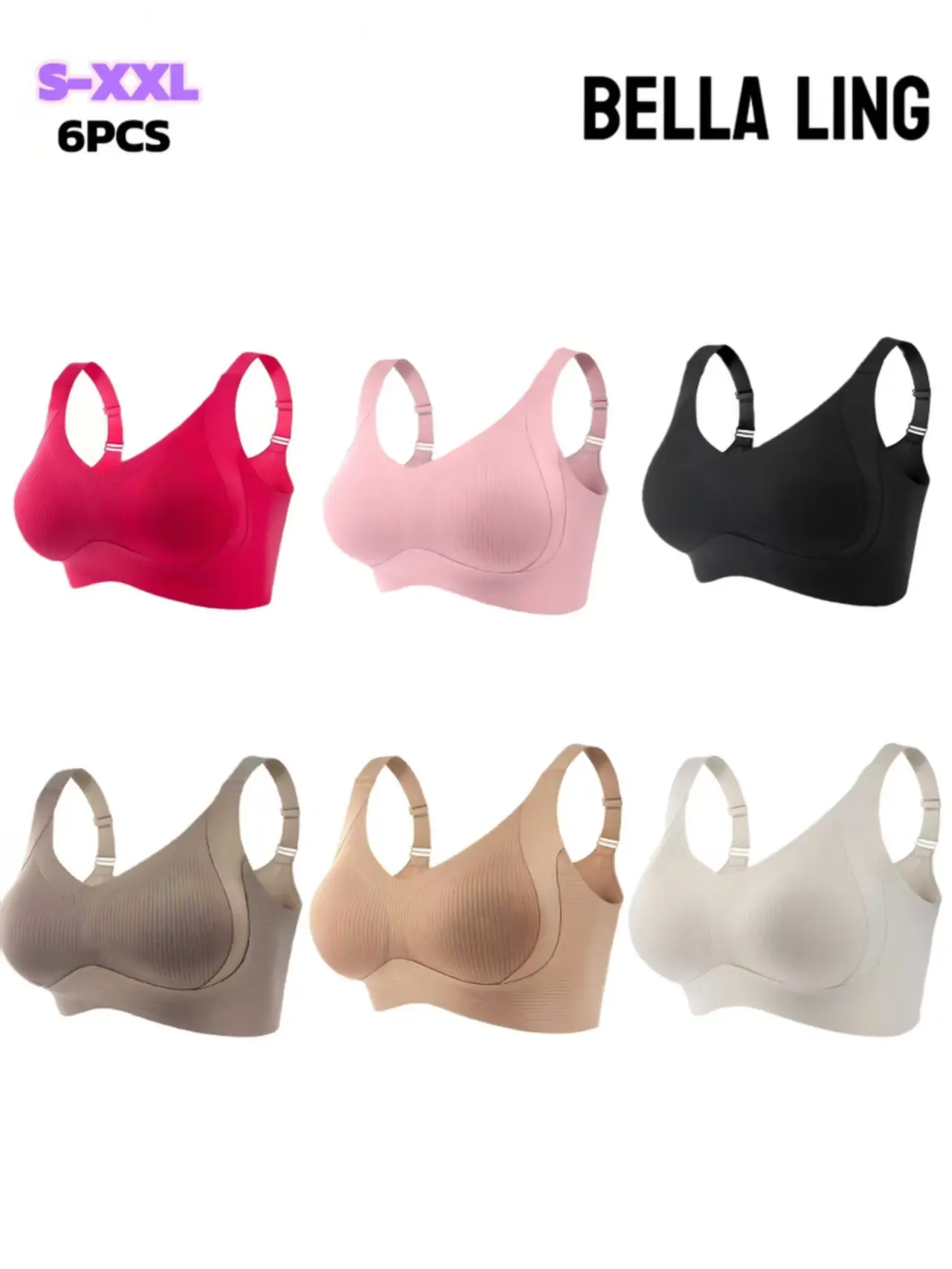 3/4/5 pcs women’s solid-color wireless bras—comfortable, breathable, elegant, seamless push-up bras; women’s underwear; soft underwear for all seasons; everyday bras for women; warm, lightweight corrective bras; bra clothing
