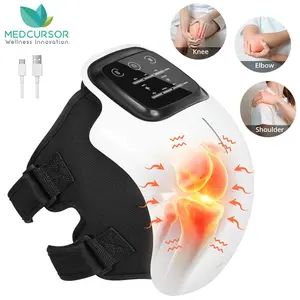 Medcursor Knee Massager,Cordless Knee Massager with Heat and Vibration,Adjustable Temperature with LED Screen for Swelling,Christmas gift