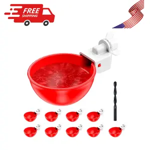 10 Pack Automatic Chicken Waterer Cups, Chicken Water Bowl with 3/8'' Hole Saw