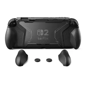 playvital for Switch 2 Beyond-Grip Protective Case, Interchangeable FPS/Omni Ergonomic Grips + Military-Grade Drop Dockable Cover + 2 Joystick Caps for Nintendo Switch 2 - Black