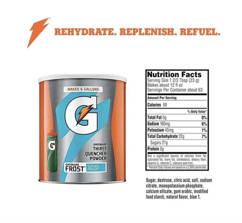 Gatorade Thirst Quencher Glacier Freeze, Powdered Energy Drink Mix, 50.9 oz, 1 Count