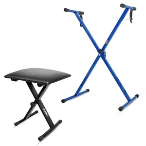 5 Core Keyboard Stand Piano Bench Combo Adjustable Key Board Stands 2" Padded Musician Chair Set