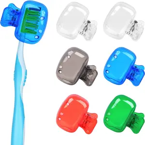 6 Pack Toothbrush Covers Portable Toothbrush Protector Coverings Clips Travel Protector Plastic Brush Pod Protection Clip Case Tooth Brush Covers Tooth Brush Cover Cap for Kids Bathroom Travel Supply
