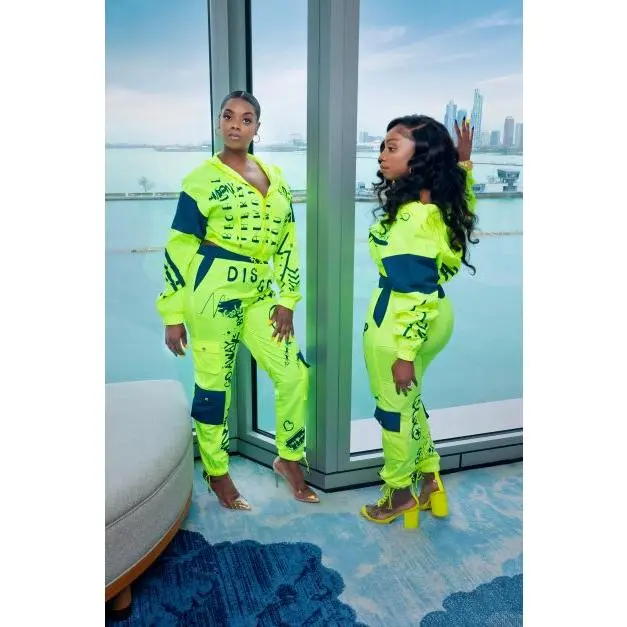 The Vibez Two Piece Windbreaker Jogger Set (Green)