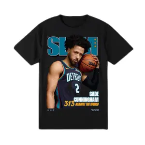 SLAM Cade Cunningham 313 Against The World shirt, Vintage Basketball Graphic shirt for Detroit Fans, Streetwear Game Day Outfit Gift