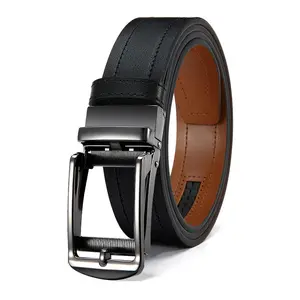 New men’s leather belt for business casual wear, trendy and exquisite design, versatile alloy automatic buckle waistband, classic stylish look suitable for all seasons