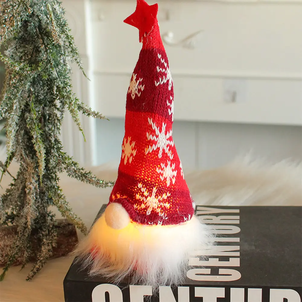 Christmas Gnome Plush Decorations with Light