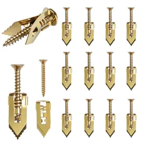 180 PCS Drywall Self-Drilling Anchors with Screws Kit 90 Anchors 0.47x1.18 90 Zinc Plated Screws No Drill Needed for Heavy Duty Hanging TVs Shelves Picture Frames