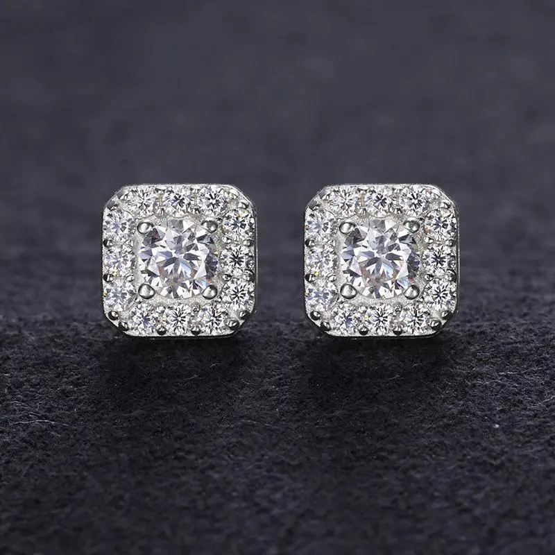 UCCIYO Moissanite Stud Earrings - Fashion Jewelry Earrings for Couples, Daily Wear, Valentine/Anniversary/Engagement Gift, Hip Hop Style TikTok Shop Spring Glow Up Accessory, Moissanite Studs Earrings