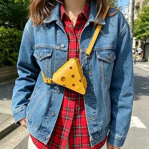 Yellow Triangle Cheese Crossbody Bag – Stylish Mini Women’s Shoulder Bag, Trendy Fun Creative Cheese Purse, Unique Gift & Fashion Accessory