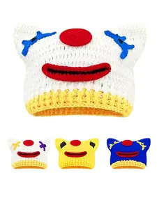 Unisex Handmade Joker Beanie, Cute Hip Hop Y2K Style, Funny Knit Hat Without Brim, Streetwear for Men & Women