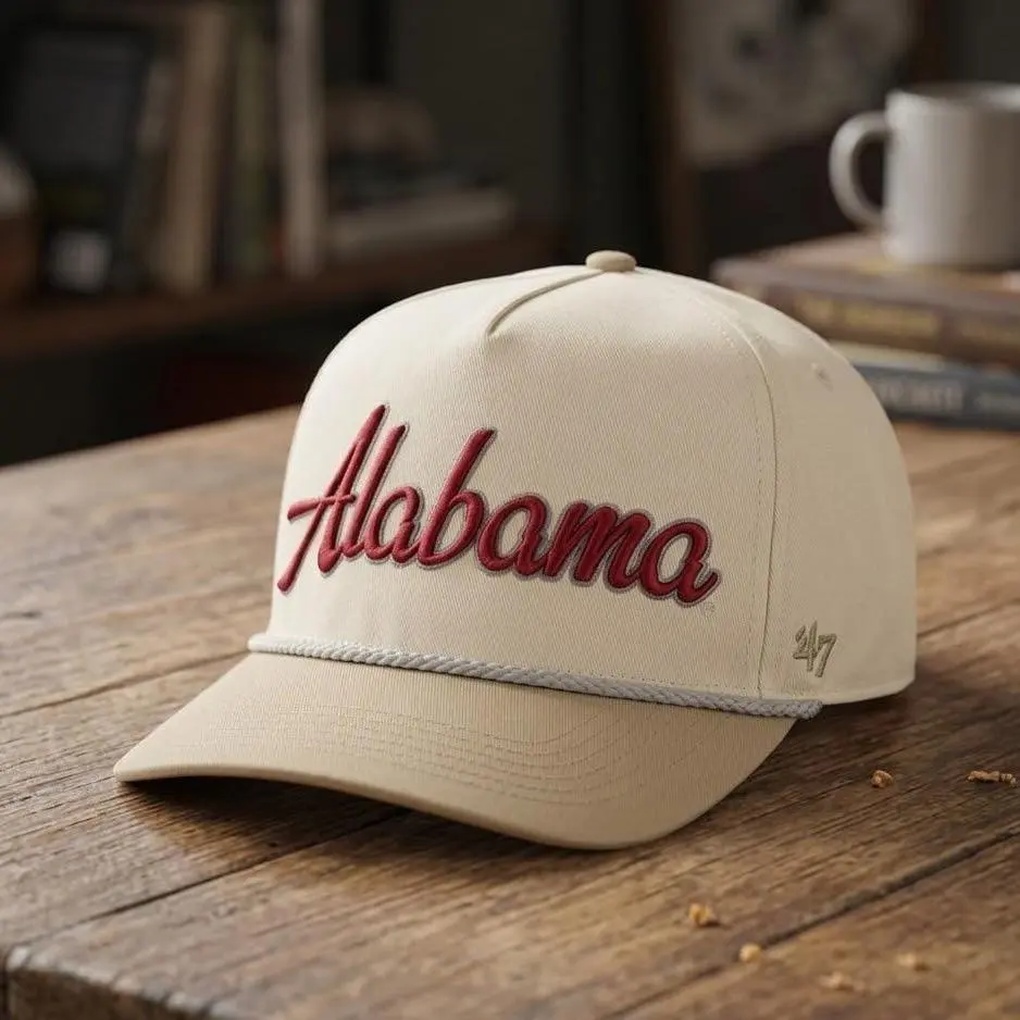 Alabama Rope Hat Embroidered Snapback Baseball Cap Vintage College Game Day Hat for Men Women