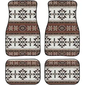 4 Packs Printed Heavy Duty Car Floor Mats Car Mat Set Aztec Southwest Automotive Interior Mat with All Weather Car Interior Rugs for SUV Van Sedan Truck Car Interior Accessory Truck Accessories Car Mats Cars