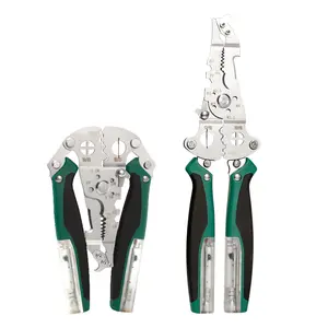 Heavy Duty 16-in-1 Multi-Functional Stripper with Built-in Voltage Tester & Folding Hook Knife. Ideal for Pro Electricians, Automotive Techs & Home Emergency Toolkits