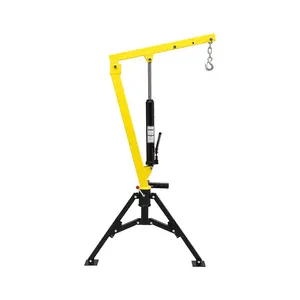 Garvee Electric Pickup Truck Crane with 3500 lbs 12V Winch – Heavy Duty Folding Steel Jib, 360° Swivel – Truck-Mounted Hoist for Construction, Factory, Workshop