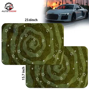 2PCS Green Spiral Sports Car Floor Mats Set – Universal Fit 15.7” x 23.6”, Non-Slip & Waterproof Auto Floor Liners, Durable Easy Clean Interior Protection Accessories for Car SUV Truck, Gift for Car Lovers