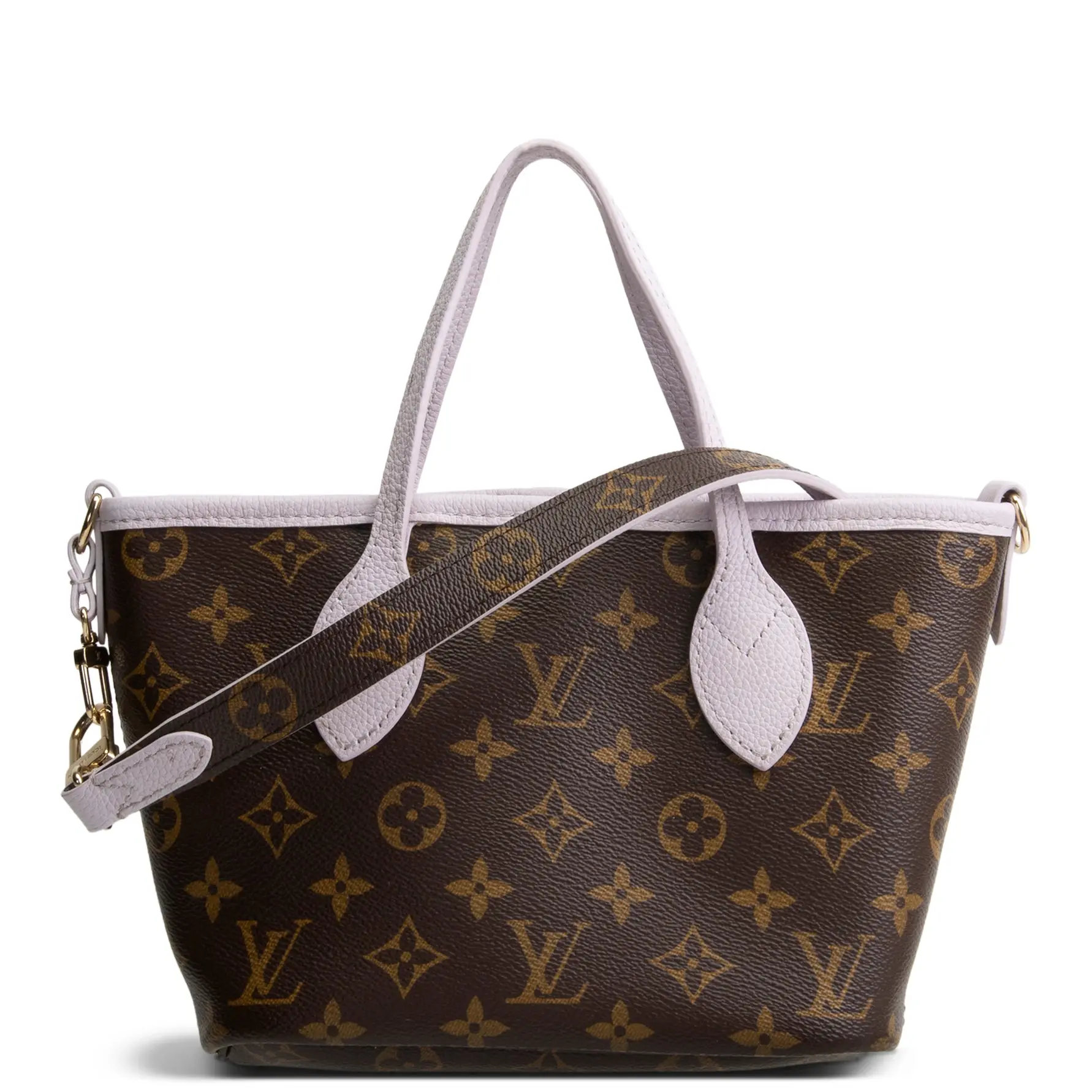 Pre-owned Louis Vuitton Coated Canvas with Leather Piping & Trim Crossbody Bags Monogram Neverfull Inside Out BB Lavender