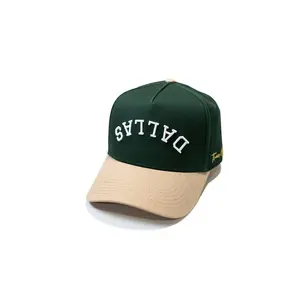 Precurved Dallas snapback - Sand / Forest Green