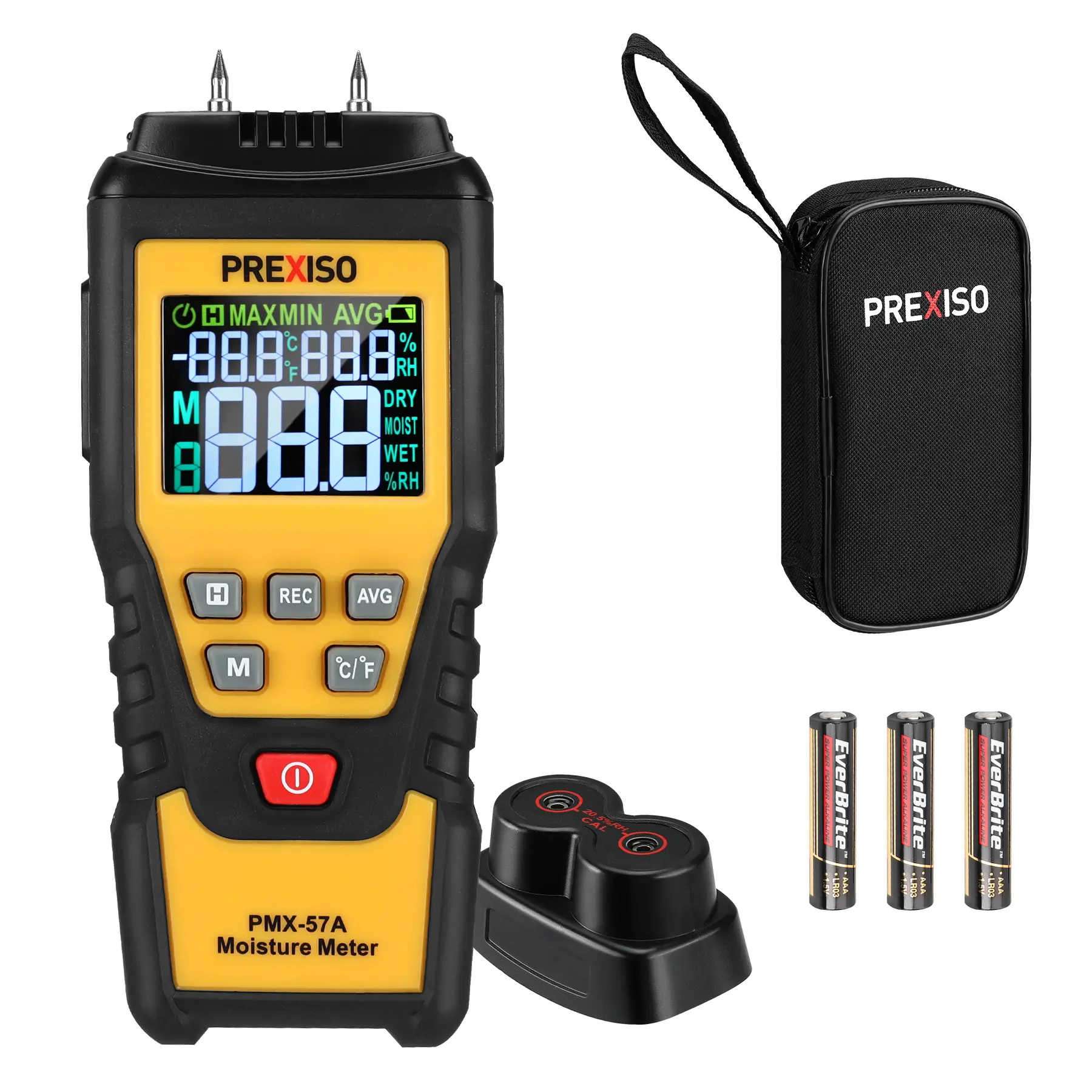 #Summersales PREXISO Wood Moisture Meter - 7 in 1Digital Moisture Meter for Firewood, Woodworking, Walls, Home, Drywall, Paper, Floor - Moisture Reader, Pin-Type Water Leak Detector, Dampness Meter