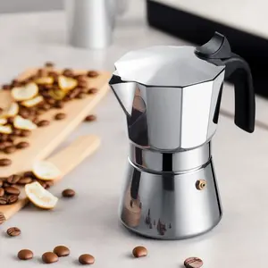 304 Stainless Steel Espresso Maker with Sleek Design and Durable Handle for Perfect Coffee Brewing