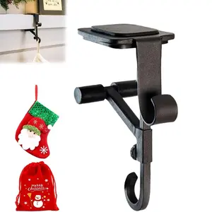 1PC/3PC No-Drill Fireplace Stocking and Ornament Hooks, Suitable for Mantelpieces 2-in-1 Adjustable Heavy-Duty Christmas Hooks Tool-Free Clip-On Design Securely Holds Stockings and Ornaments Suitable for Indoor and Outdoor Decorations