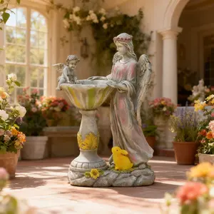 Solar LED Angel Resin Statue with RGB Lights Windproof Weatherproof Outdoor Decor Rustic Unique Courtyard Lawn Ornament Charming Garden Decoration