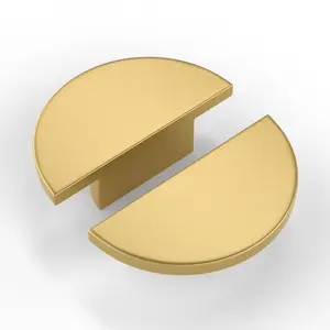 goldenwarm 25 Pack Drawer Knobs Gold /Black Cabinet Knobs Circle Dresser Knobs Kitchen Cabinet Knobs and Handles, Half Moon Knobs for Cabinet and Drawer