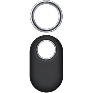 Samsung Galaxy SmartTag2 Silicone Case, GPS Tracker Holder, Tracking Device Protective Cover with Key Ring, Soft Touch, EF-PT560CBEGUS, Black