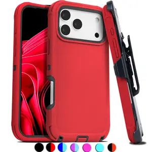 For iPhone 17 Pro Max Case 17 Air Phone Cover Bumper Shockproof with Belt Clip