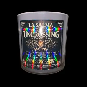 La Salma Uncrossing Candle - Hand-Poured Soy Candle with Rose, Lily, Magnolia, Plum, Jasmine, Fresh, and Musk Scents - 10 Ounces