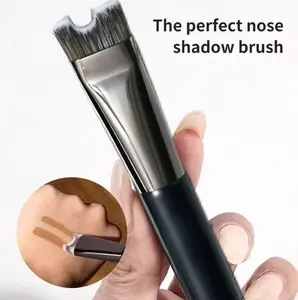 Double Head U-Shape Nose Contour Brush, Soft Bristle Nose Shadow & Highlighter Makeup Brush, Portable Travel Cosmetic Tool, Multi-use for Daily Makeup and Professional Beauty Work