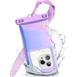 Waterproof Phone Pouch, Floating Phone Case with Lanyard, IP68 Dry Bag for Beach & Pool, Hands-free Phone Holder for Swimming, Swimming Accessories