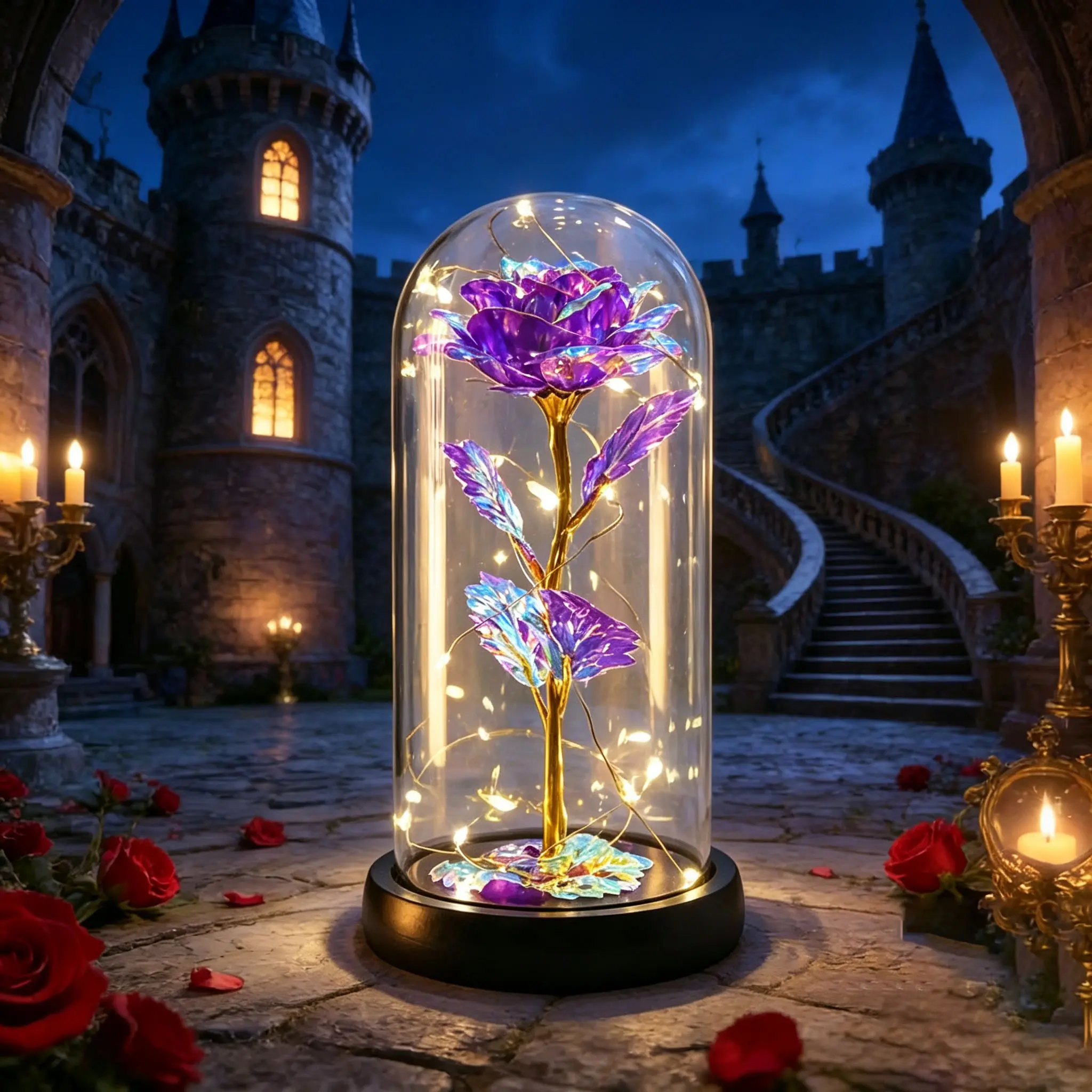 Gifts LED Everlasting Rose Eternal Flower,Romantic Creative Gifts for Women-Valentine's,Day, Mother's Day, Birthday, Memorable Dates Graduation luxury valentines Gifts for Her Anniversary gift for wife daughter Surprise Idea for LOVE(Purple)