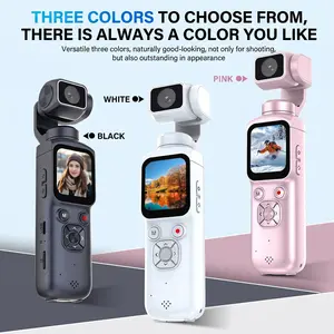 4K Vlogging Camera with 32GB Card, Video Recorder, Digital Vlogging Camera with 330° Rotating Lens, Full Body Camera for Vlogging, Travel & Daily Life Recording, Modern Gadget, Durable Construction, CamcorderChristmas Birthday Gift