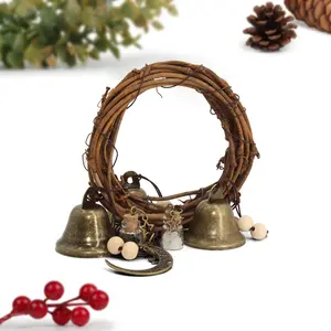 1Pc Bronze Bell Hanging Decor, Hangable Boho Bell Hanging Ornament, Decoration Interior Vintage Home Decor for Living Room Bedroom Apartment
