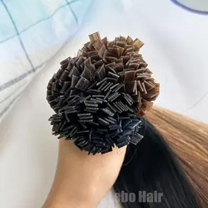 Flat Tip Human Hair Extensions 50 Strands 30g 12-28 Inch Natural Straight 100% Remy Hair Invisible Flat Tip Pre-Bonded Sew-In Easy Install No Tangle No Shedding Thick Soft Long Lasting Black Brown Blonde 99J for Women Men Elegant Daily Party Salon Use