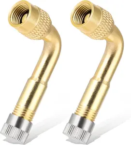 90  Valve Stem Extenders, 2 count Universal Brass Tire Valve Extension Adaptor Metal Valve Stem Extensions for Passenger , Bicycles, , RV,