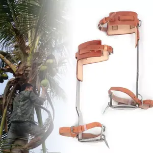 Professional Tree Climbing Spikes 304 Stainless Steel Spurs with Cattle Hide Straps 200kg Capacity for Arborist Work