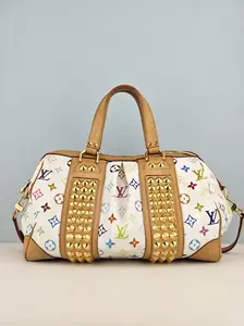 Pre-owned White Monogram Multicolore canvas and natural cowhide trim Shoulder Bags Louis Vuitton Monogram Multicolore Courtney MM Colorblock Bag