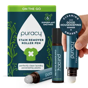 Puracy Stain Remover Pen 1-pack and 3-pack, Natural Based Travel and Laundry Stain Cleaner for Clothes, Baby Essentials, Kids Stains, Oil and Fabric Spot Cleaner, Unscented (Stain Remover Pen, 10 ml)