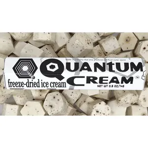 O.M.Geeks Ltd QUANTUM CREAM Freeze-Dried Ice Cream Asteroids and Cream Chocolate Chip SINGLE Candy, Dairy-Free, Nut-Free, Gluten-Free, Coconut, Sweet, Snack Food